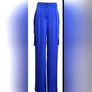 RAMY BROOK Blue Rumer Wide Leg Cargo Pants Sz 12 NWT